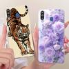 For Samsung A40S Case Transparent Cute Cat Fashion Butterfly Funny Painted Casing For Samsung Galaxy A40S Cover SM-A3050