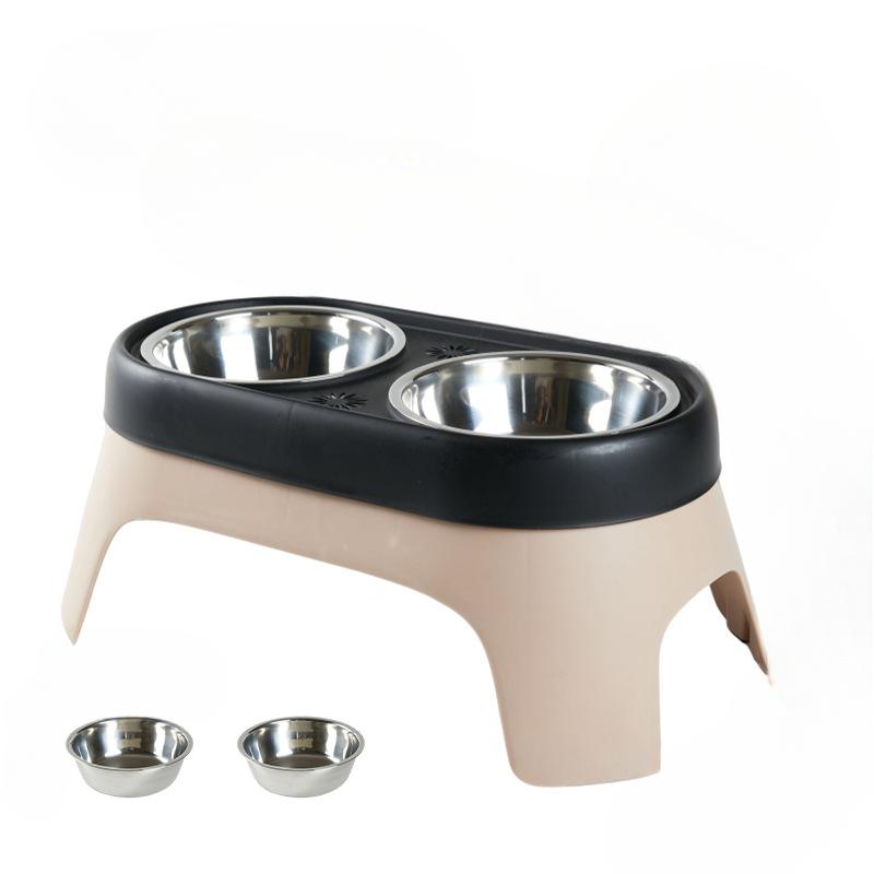 Новая миска для собак с высокой посадкой, миска для питья и кормления домашних животных, противоударная миска из нержавеющей стали для еды, миска для риса для кошек