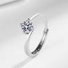 Four-Claw 50-Point Zircon Ring, Fashionable, Personalized, Simple Open Ring For Women
