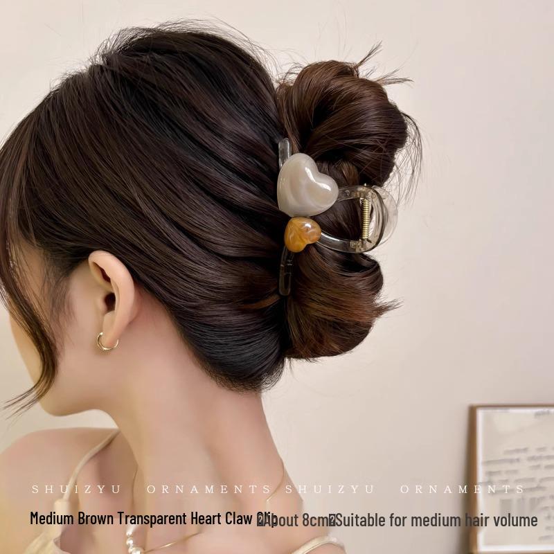 Элегантная большая заколка для волос для женщин 2025 - Шикарный дизайн 'акула' для густых волос