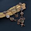 Ammonite Fossil Copper Electroformed Necklace with Adjustable Chain, Handmade Gemstone Jewelry Necklace For Memorial Day
