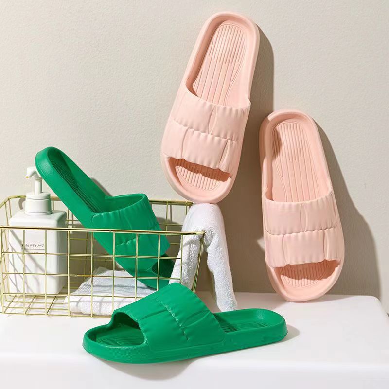 Однотонные шлепанцы из ЭВА, легкие, мягкие, на плоской подошве, домашние, для ванной, нескользящие, повседневные, пляжные сандалии