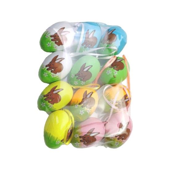 12 шт. Разноцветные пластиковые пасхальные яйца Сделай сам Игрушка для раскрашивания яиц для дома Детские занятия Принадлежности для пасхальной вечеринки