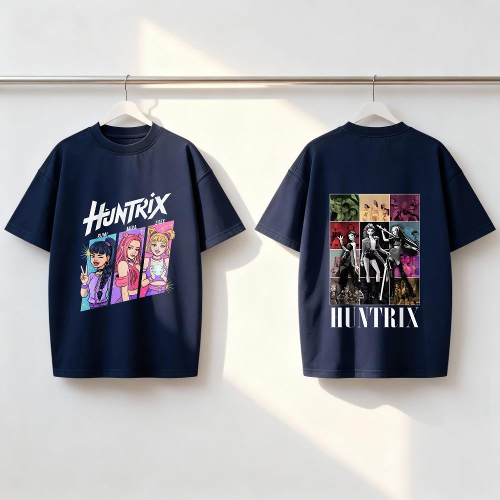 Детская одежда Популярная футболка с коротким рукавом Huntrix Hunter Kid с принтом Повседневная Спортивная футболка Костюм