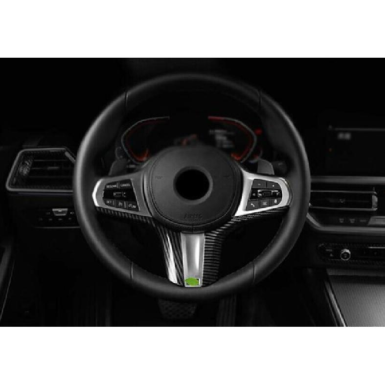 Fit For BMW 5 Series 2018- ABS Carbon Fiber Steering Wheel U-Type Cover Trim