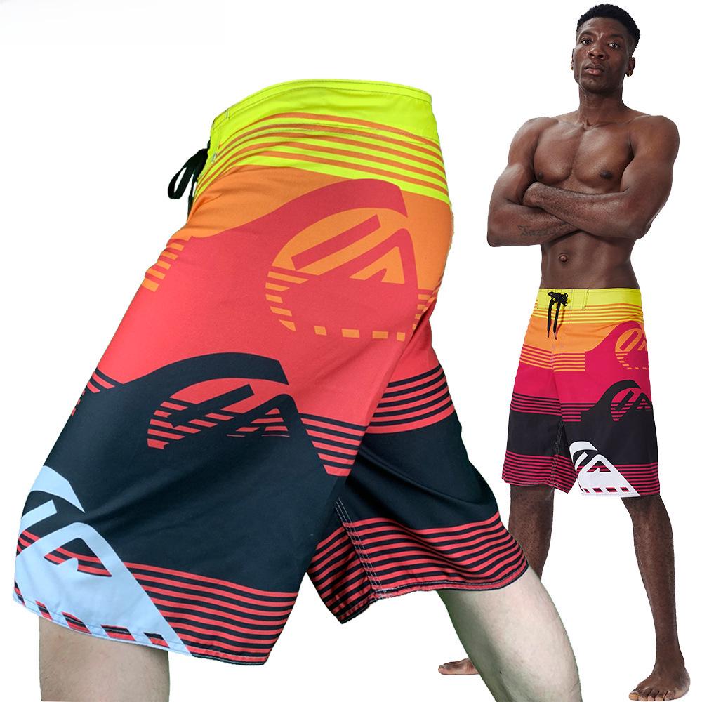Мужские быстросохнущие пляжные шорты для серфинга - лето 2024 г., повседневные, свободный крой, спортивные брюки большого размера