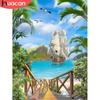 HUACAN 5D Алмазная вышивка Приморский вышивка крестиком полная квадратная Новое поступление алмазная живопись пейзажная мозаика парусник настенное искусство