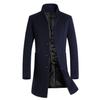 Men's Jacket Warm Winter Trench Long Outwear Button Smart Overcoat Coats 