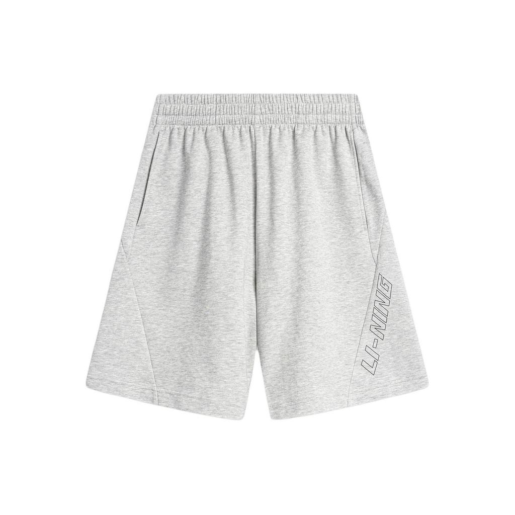 Li Ning Sports Lifestyle Series влагоотводящие свободные спортивные шорты мужские шорты светло-желтый с цветочным узором-серый AKSU229-2