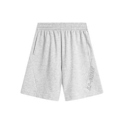 Li Ning Sports Lifestyle Series влагоотводящие свободные спортивные шорты мужские шорты светло-желтый с цветочным узором-серый AKSU229-2