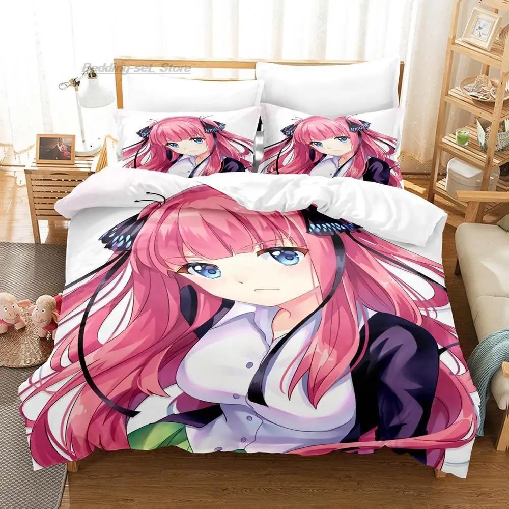 The Quintessential Quintuplets Bedding Collection Single Twin Full Queen King Size Bed Collection Aldult Kid Bedroom Duvetcover Collections 3D Anime