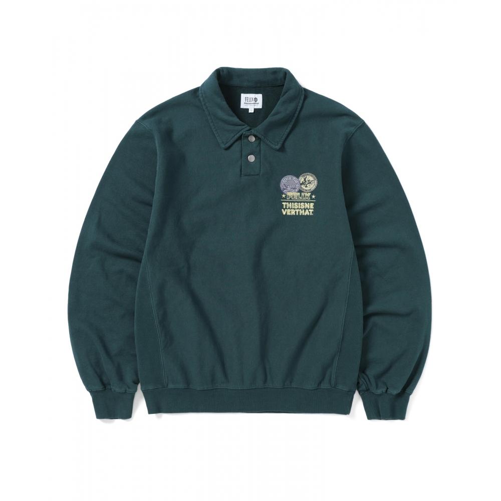 Thisisneverthat Tnt Felix Collar Sweatshirt Sea Green