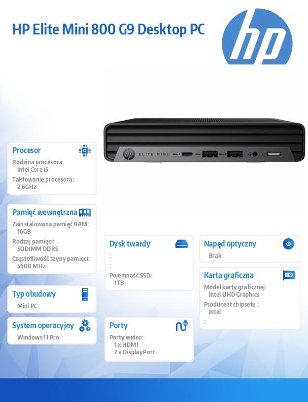 Computer Elite Mini 800 G9 1TB/16GB/W11P 998R2ET