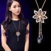 Fashion Creative Snowflake Pendant Simple Wild Necklace Jewelry Sweater Chain