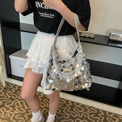 Кошелек Blingbling сумочка Сумка для мобильного телефона Серебряная сумка через плечо Модная сумка-тоут с пайетками для студентов