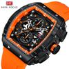 Лучший бренд класса люкс с коробкой, мужские часы в форме бочонка, мужские часы, полые мужские часы, мужские кварцевые часы