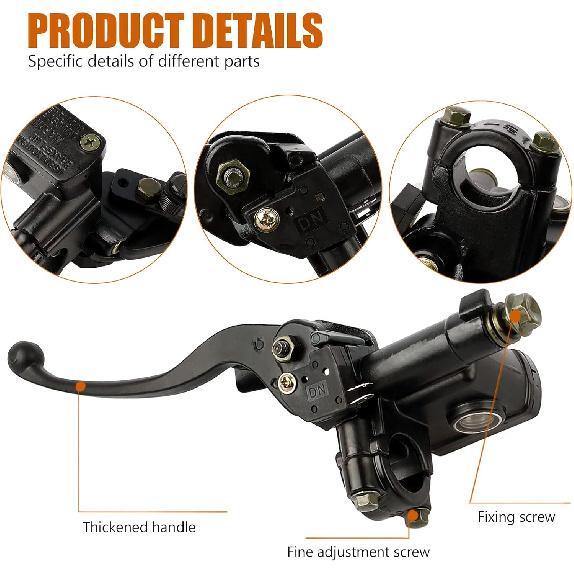 7/8" Universal Right Hydraulic Brake Lever Handle Master Cylinder For 50Cc 110Cc 125Cc 150Cc 200Cc 250Cc Scooter Moped Chinese ATV Dirt Pit Bike Quad