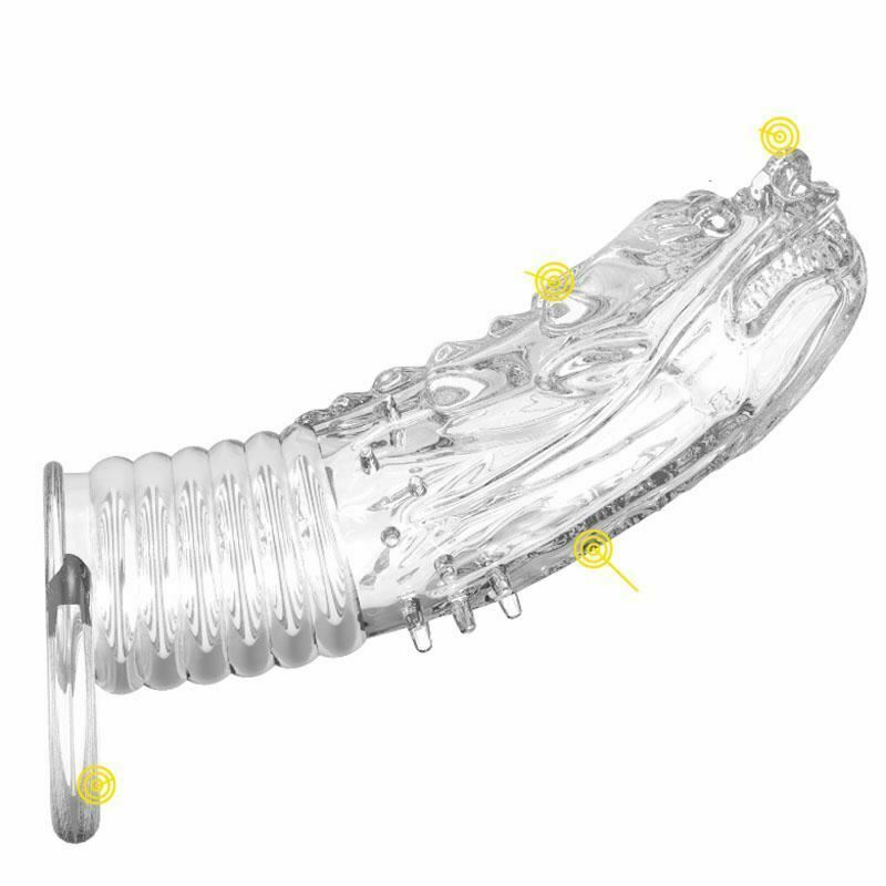 Дракон Экстендер Прозрачный Кондом Рукав Прозрачное Кольцо Экстендеры и Увеличители