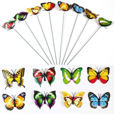 Simulation Butterfly with Rod Single-Layer PVC Waterproof Fade-Resistant Plastic Butterfly for Garden Decor Bulk Price