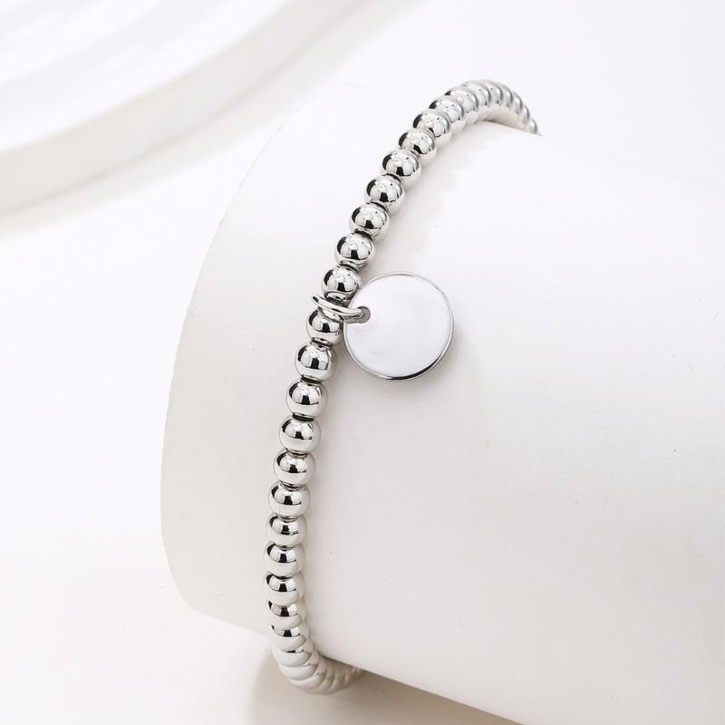 53 4mm Gold/Silver Stainless Steel Beaded Elastic Bracelet For Men Women Comfort Fit Adjustable Wristband