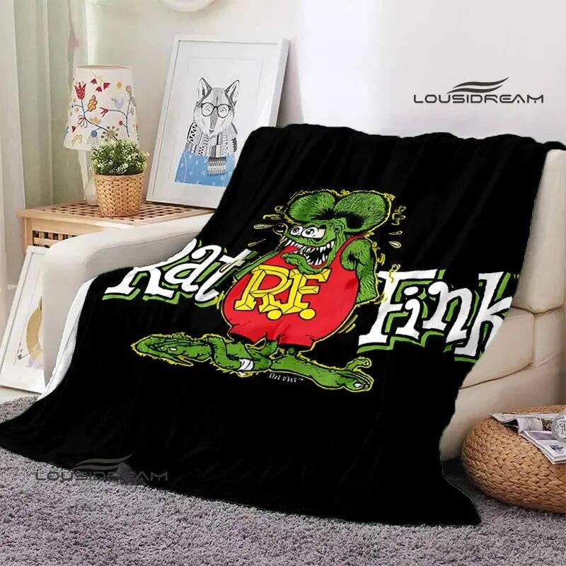 Одеяло в стиле аниме Tales of the Rat Fink, одеяло для пикника, фланелевое мягкое и удобное домашнее дорожное одеяло, одеяло для кровати, подарок на день рождения