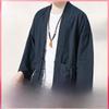 Men's Chinese Style Three-Quarter Sleeve Tang Suit Kimono Linen Cardigan