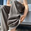 Fashion Fiber Wide Leg Pants For Women High Waist Loose Casual Slim Straight Lady Trousers