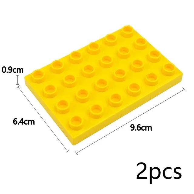 Duploes Big Size Baseplate Multiple Sizes 16x16 8x8 4x4 Bricks Assembly Plates Large Particles Figures Building Blocks Kid Toys