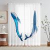 2 шт. HD цифровой прыгающий синий кит напечатанный оконный ламбрекен домашний декор стиль декор гостиной спальни занавески для стержней