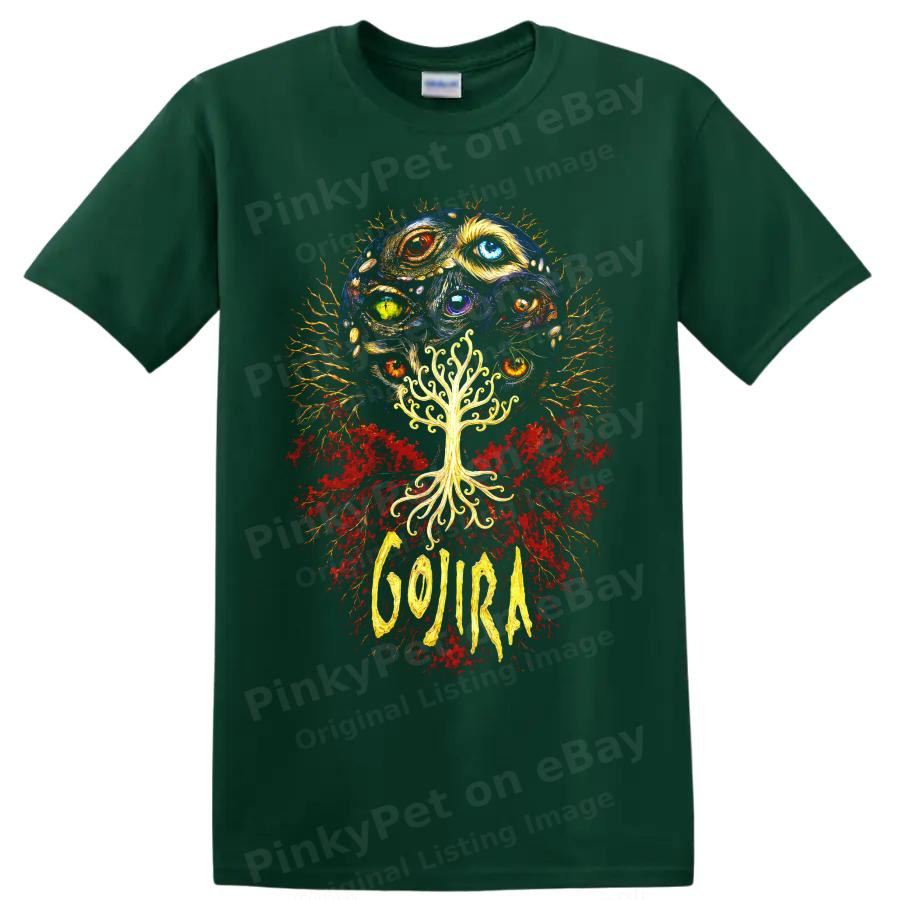 Футболка Gojira Космические Глаза Дерево Красный Синий Психоделическая Метал-группа Графический Арт Футболка
