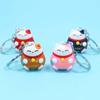 Phone Accessory Three-dimensional Cartoon Key Ring Lucky Cat Keychain Car Keyring Bag Pendant