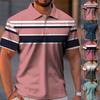 Men's  Golf Shirt Casual Sports V Neck Ribbed  Collar Short Sleeve Fashion Casual Solid Color Plain Spring & Summer Regular Fit