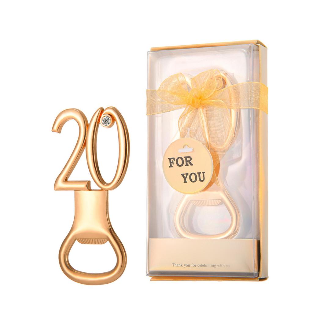 Открывалка для пива с цифрами, персонализированная открывалка для крышек, золотой инструмент для открывания бутылок, принадлежности для вечеринок на дни рождения и годовщины