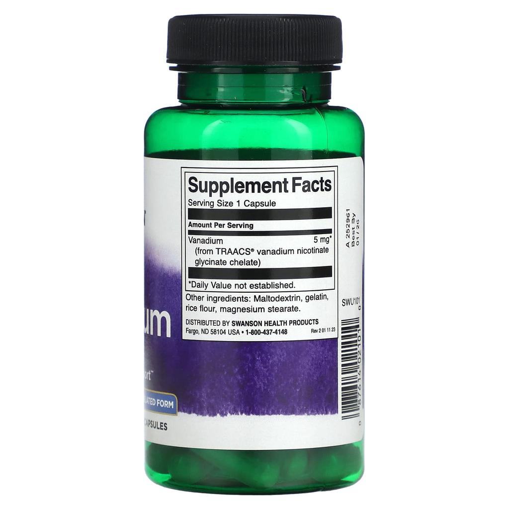 Albion Vanadium, 5Mg, 60 Capsules