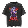 Унисекс   Винтажная стираная футболка с принтом Dragon Ball Аниме Мужская Женская с коротким рукавом Уличная одежда Свободный повседневный топ Летний Yk