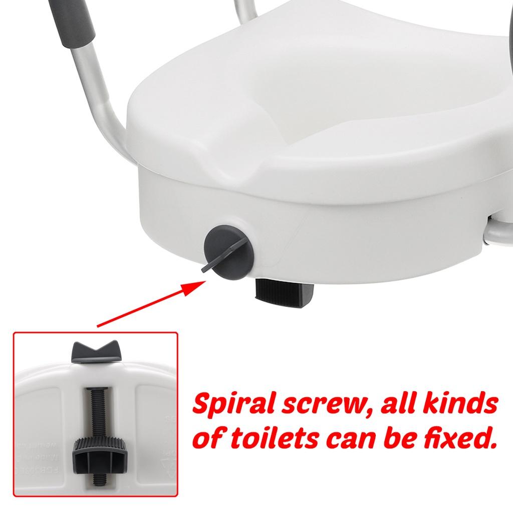 Removable Raised Toilet Seat With Arms Handles Padded Disability Aid Elderly Supports