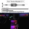 For Tesla Model 3 Y Instrument Panel Ambient Light Wireless Charging LED Atmosphere Light APP Control LED Strips Neon Lighting