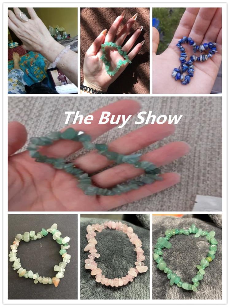 1pc 18cm Natural Stone Elastic Cord Bracelet Crystal Agate Amethyst Tiger Eye Quartz Crushed Stone Men Women Jewelry Accessories