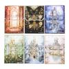50pcs/pack Retro Dreamy Material Paper Illusion Scrapbook Background DIY Decorative Stickers Dark Castle