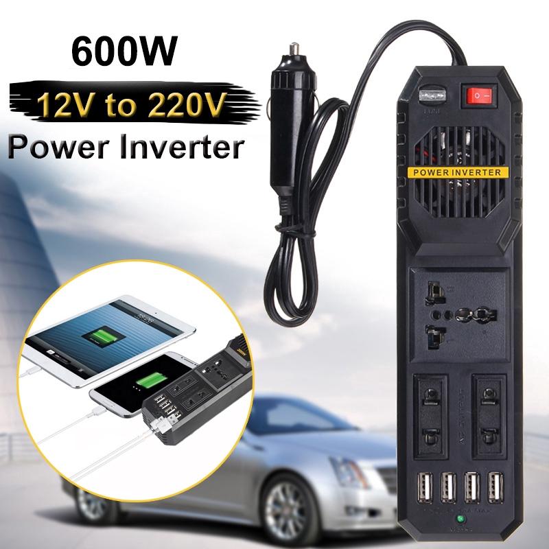 200W Car Cigarette Inverter 12 V To 220 Volt DC To AC Converter 4 USB 3.1A Charger Wave Auto Adapter