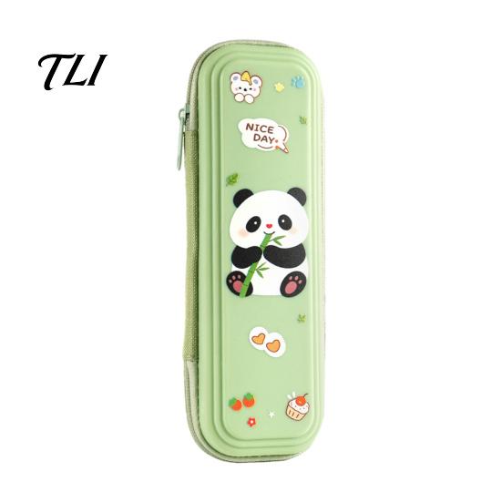Organized School Stationery Holder Kids Pencil Case with Multi Compartment, Astronaut/Rabbit/Panda/Cat Cartoon Wear Resistant Fabric Box Pattern
