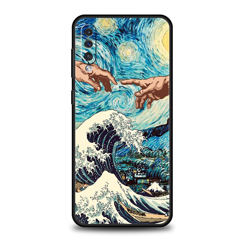 Золотой чехол Great Wave Kanagawa Surf для телефона Samsung A12 A32 A50 A70 A20E A20S A10 A10S A22 A30 A40 A42 A52 5G A02S A04s