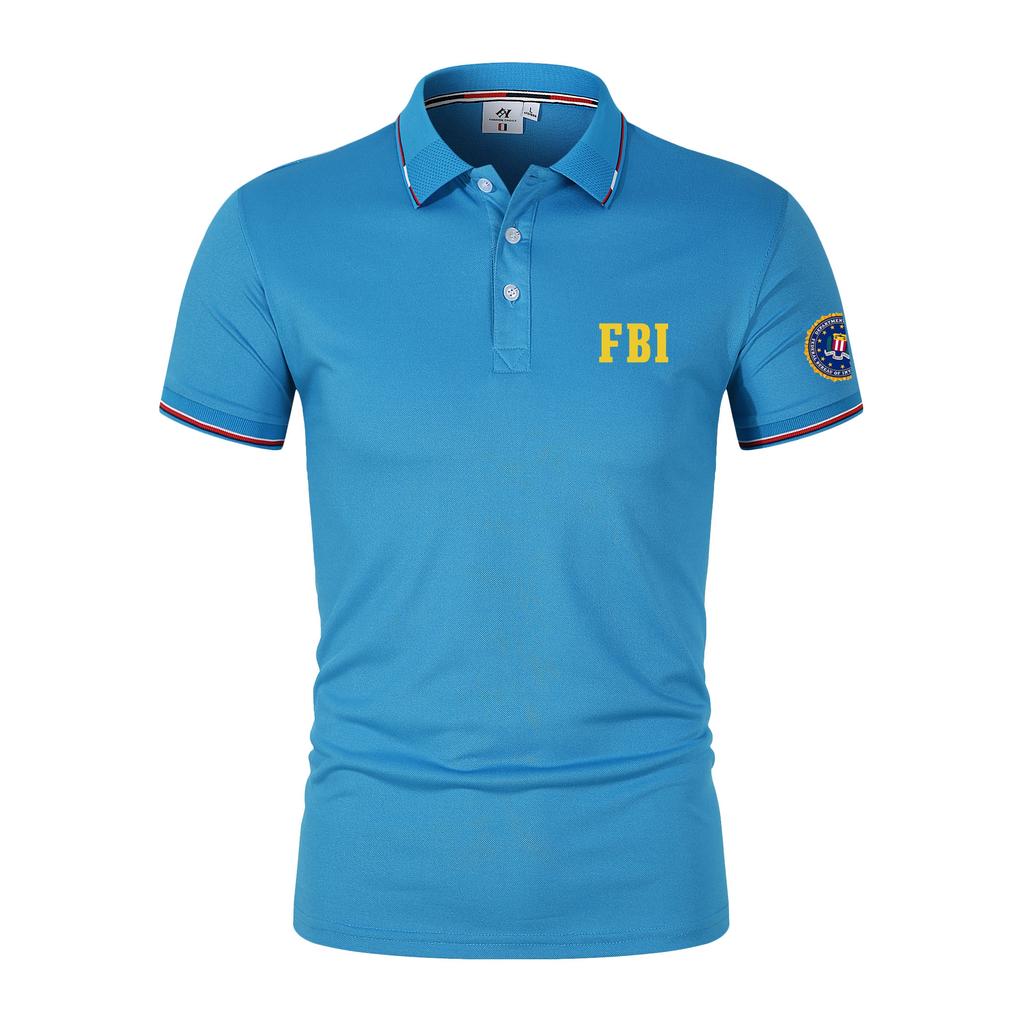 Мужская летняя повседневная дышащая рубашка-поло FBI