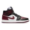 Женские кроссовки Air Jordan 1 Mid SE с золотыми подвесками красные, черные, темно-свекольные CZ4385-016