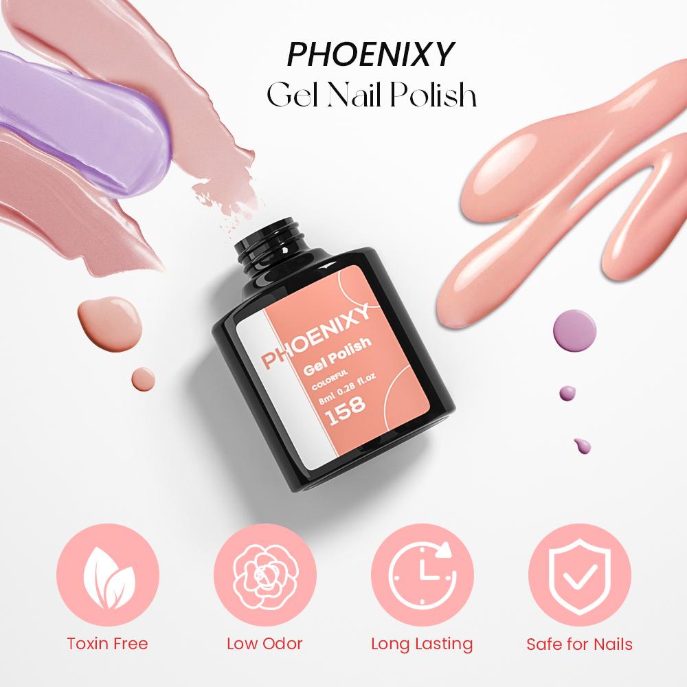 PHOENIXY Набор гель-лака для ногтей Pure Color Polish Полигель для ногтей Soak Off Gel с УФ-светодиодной лампой 36 Вт Набор маникюрных инструментов Стартовый и профессиональный