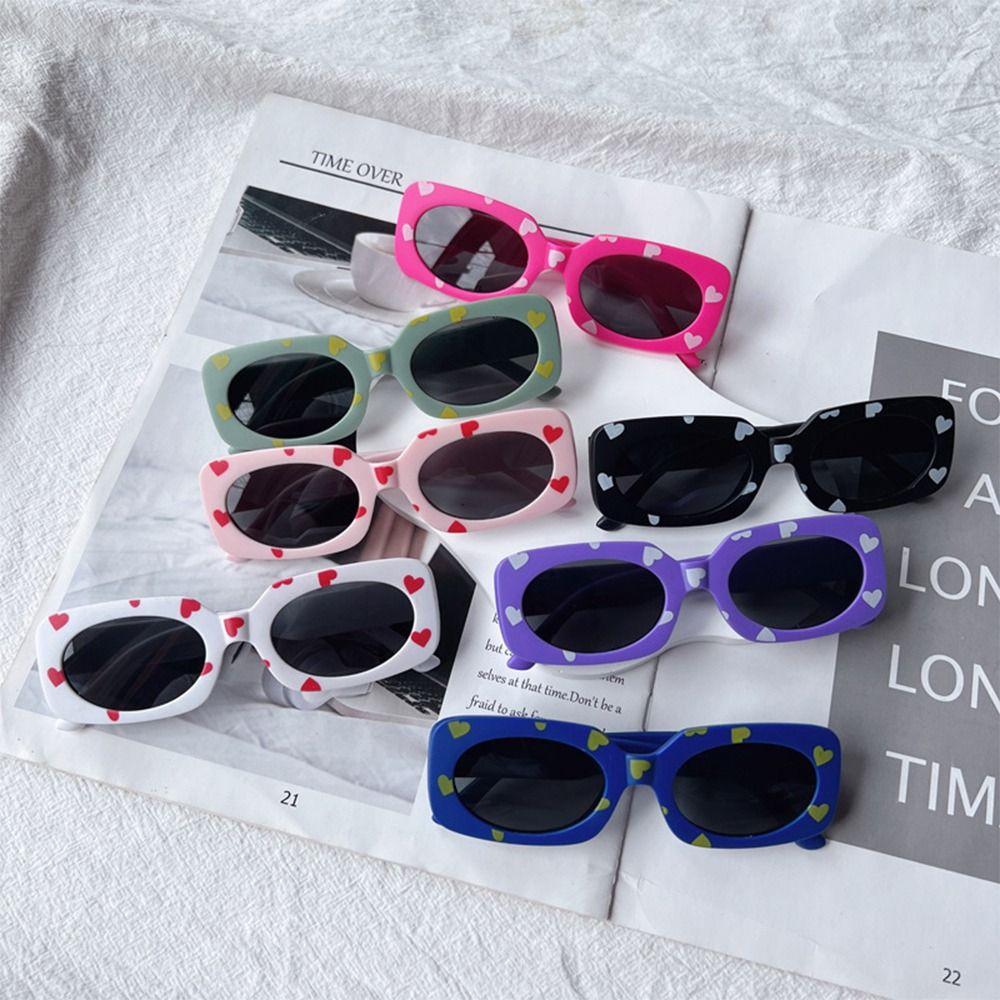 Sun Protection Kids Rectangular Sun Glasses UV400 Girls Boys Shades Vintage Eyewear