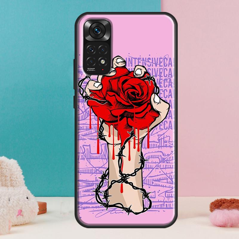 Чехол 'Кровавая рука' для Xiaomi Redmi Note 14 13 Pro 12 11 9 10 9S 10S 11S 12S Redmi 14C 13C 10C 12C