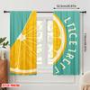 2pcs 2D Flat Printing Curtains La Dolce Vita Lemon Slice Fabric Without Electricity Seasonal Party & Holiday Decor Perfect for