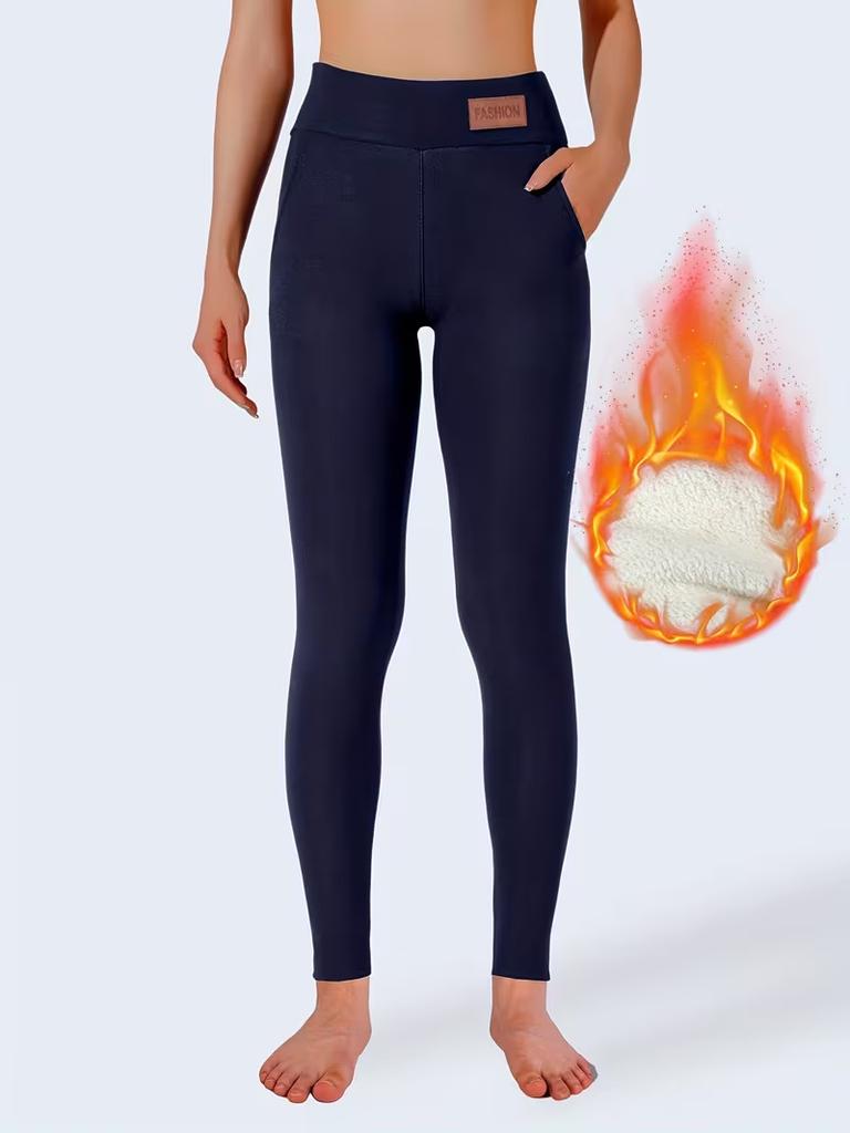 Women High Waist Stretch Leggings, Ladies Solid Slim Casual Pants, Elastic Waist Daily Wear Leggings