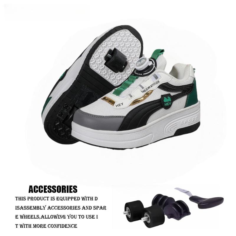 Winter Season Four Wheel Charging Roller Skates Children's Sports Shoes Colorful Casual Shoes For Girls Teenagers